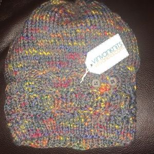 Multi colored owl beanie